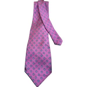 Nautica Pink Silk Tie with Navy Dots